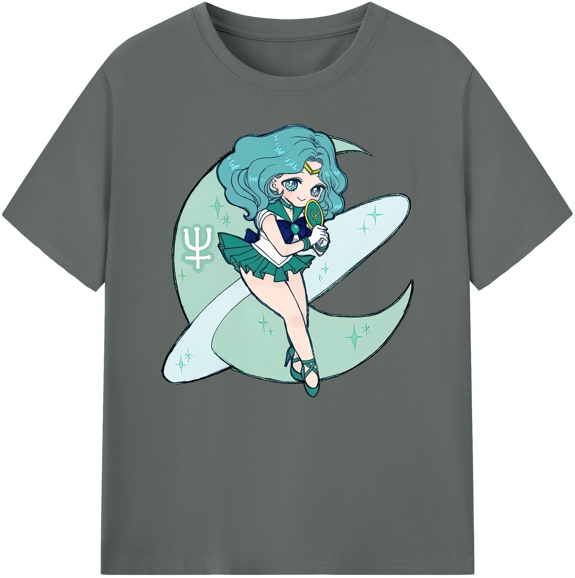 （画像用） 美少女戦士セーラームーン 海王 みちる（かいおう みちる） Sailor Moon Kaiou Michiru 綿100％ メンズ半袖Tシャツ｜肌触りやわらか＆通気性